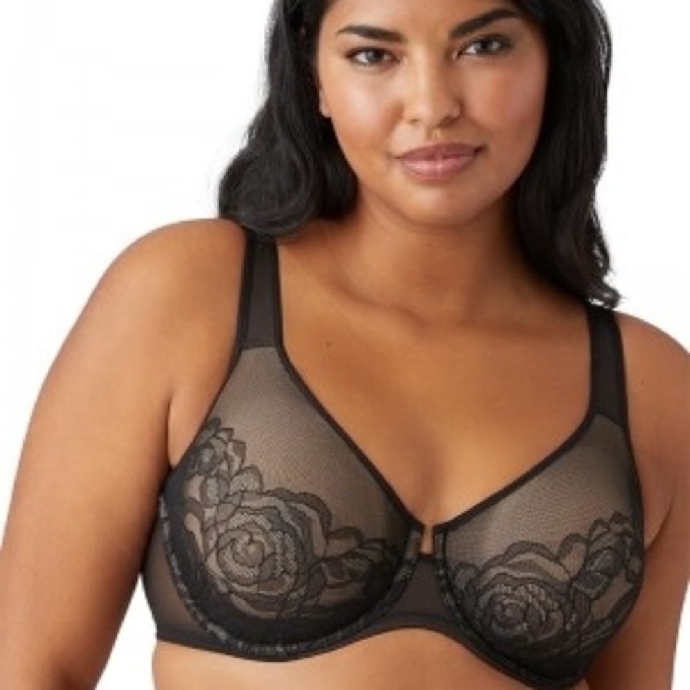 Wacoal Black Floral Mesh Bra